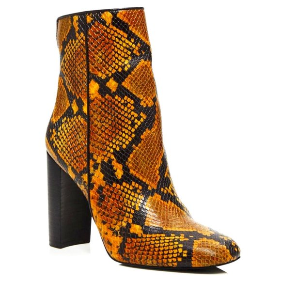 5️⃣0️⃣AQUA Women's Soren Yellow Block Heel Booties - Picture 3 of 6